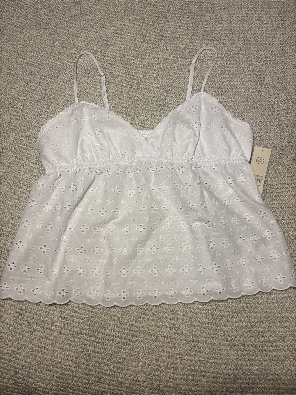 White Eyelet Lace Camisole - Picture 1 of 9